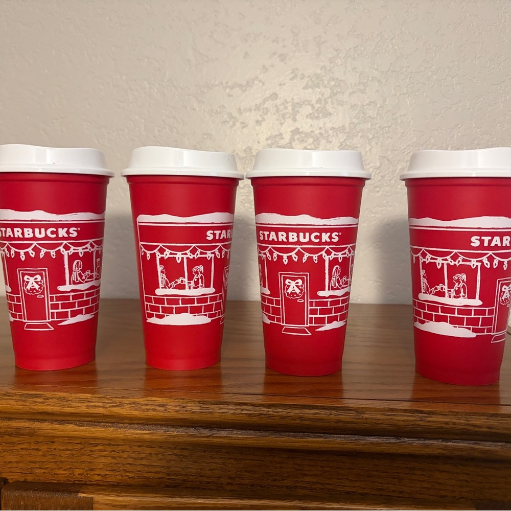 Starbucks Holiday Collector Cups Set of 4 NEW